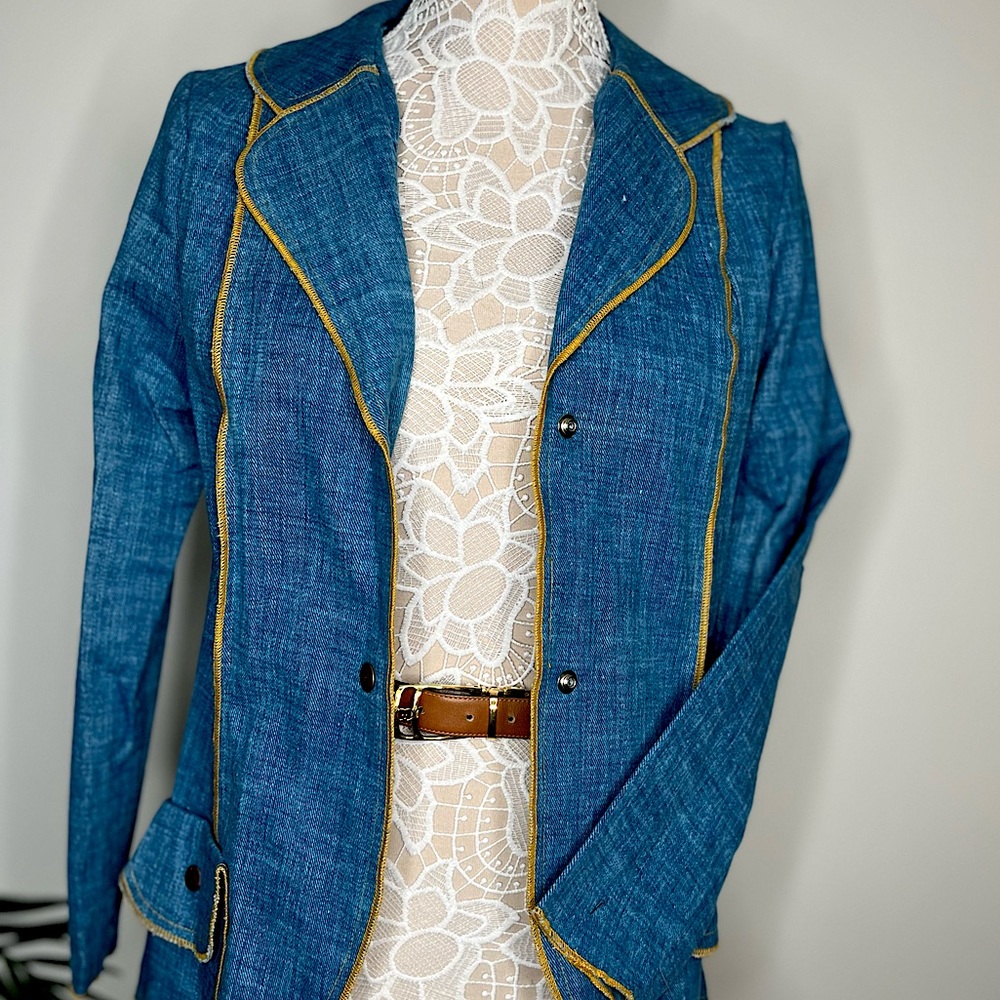 VINTAGE DENIM TUXEDO BLAZER ONE OF A KIND !